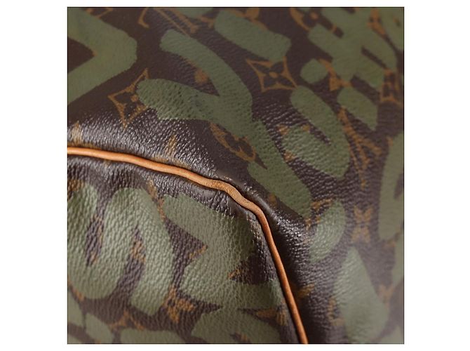 LOUIS VUITTON Monogram Graffiti Keepall 50 Borsa Boston Khaki M92196 Auth fm4841SAV Cachi - vista 16
