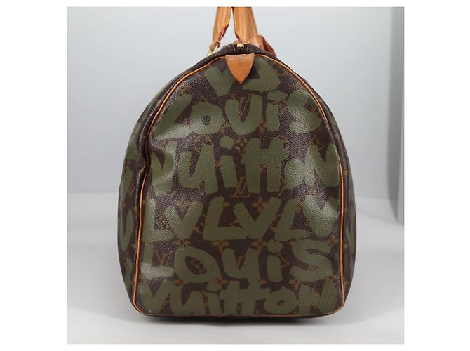 LOUIS VUITTON Monogram Graffiti Keepall 50 Borsa Boston Khaki M92196 Auth fm4841SAV Cachi - vista 5