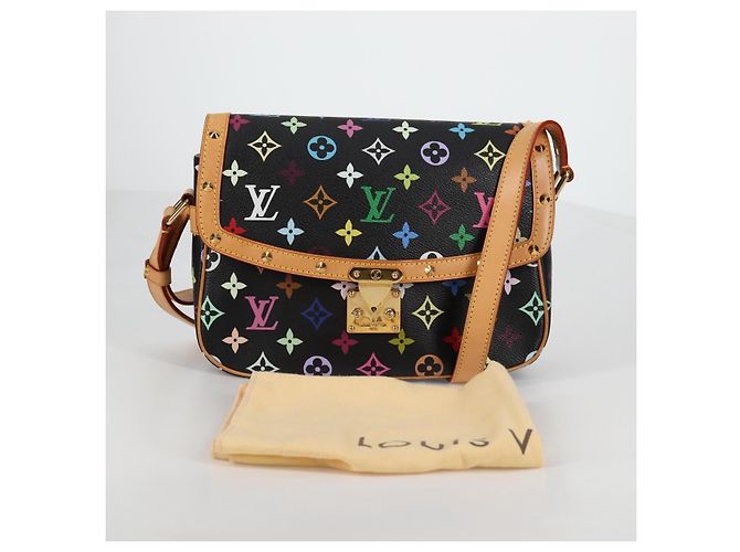LOUIS VUITTON Bolsa de Ombro Sologne Monograma Multicolorido Preto M92639 Auth 138075SAV - vista 12