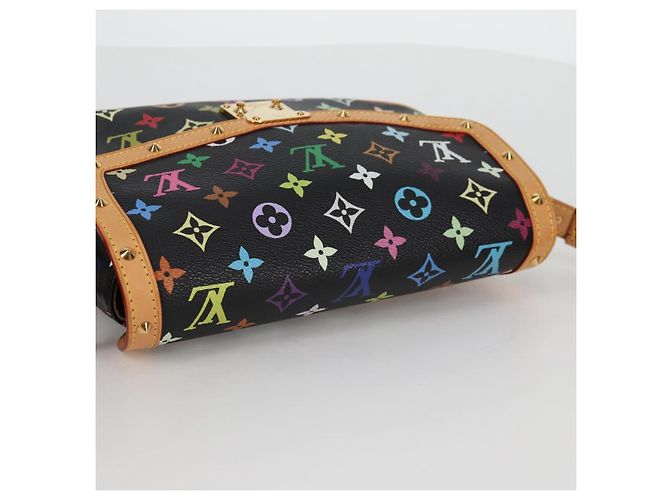 LOUIS VUITTON Bolsa de Ombro Sologne Monograma Multicolorido Preto M92639 Auth 138075SAV - vista 14