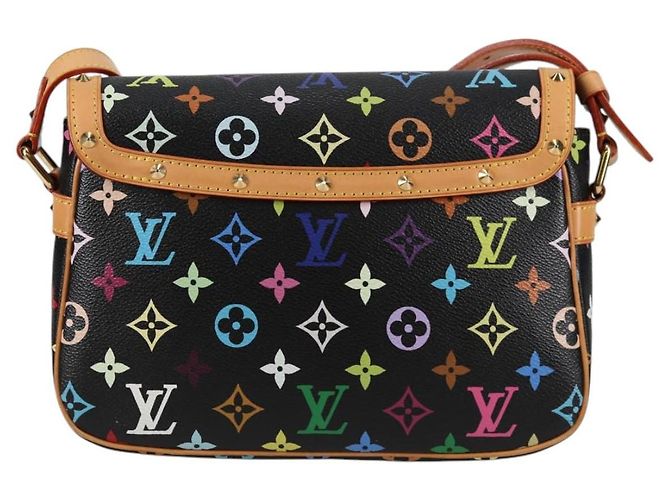 LOUIS VUITTON Bolsa de Ombro Sologne Monograma Multicolorido Preto M92639 Auth 138075SAV - vista 2