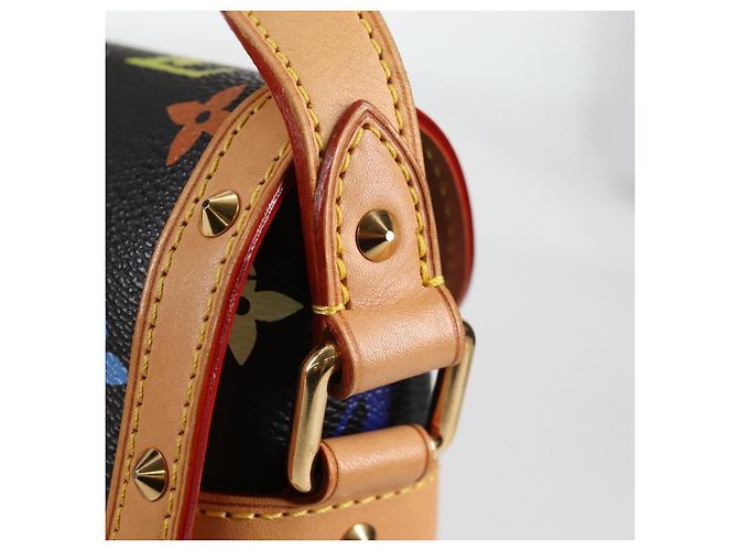 LOUIS VUITTON Bolsa de Ombro Sologne Monograma Multicolorido Preto M92639 Auth 138075SAV - vista 21