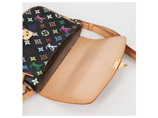 LOUIS VUITTON Bolsa de Ombro Sologne Monograma Multicolorido Preto M92639 Auth 138075SAV - vista 23