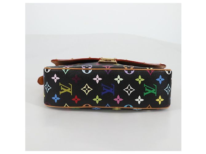 LOUIS VUITTON Bolsa de Ombro Sologne Monograma Multicolorido Preto M92639 Auth 138075SAV - vista 5