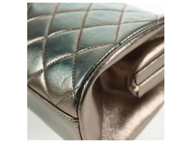 CHANEL Borsa a Spalla in Pelle Matelassé Verde con Catena CC Auth 136053SAV - vista 16