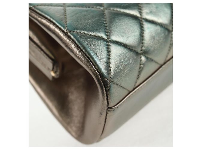 CHANEL Borsa a Spalla in Pelle Matelassé Verde con Catena CC Auth 136053SAV - vista 17