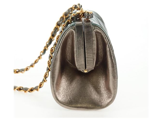 CHANEL Borsa a Spalla in Pelle Matelassé Verde con Catena CC Auth 136053SAV - vista 3