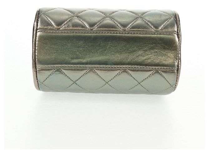 CHANEL Borsa a Spalla in Pelle Matelassé Verde con Catena CC Auth 136053SAV - vista 5