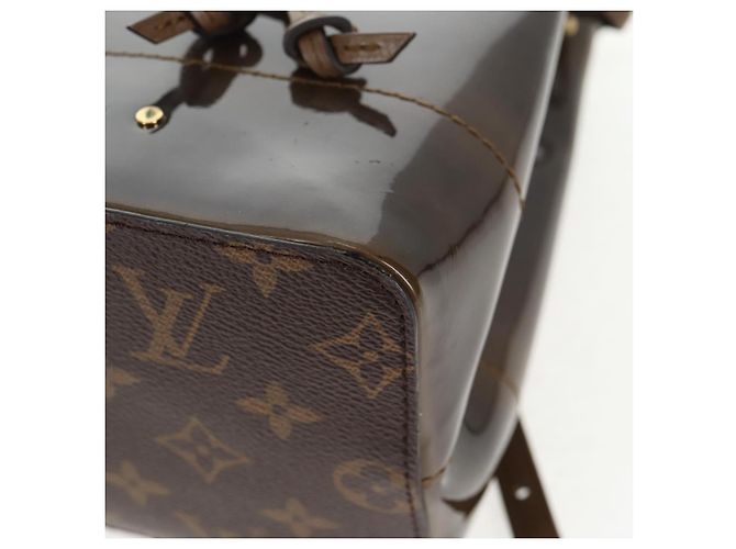 LOUIS VUITTON Zaino Hot Springs Monogram Vernis Khaki M54389 LV Auth BA5768V Cachi Monogramma - vista 19
