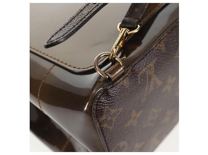 LOUIS VUITTON Zaino Hot Springs Monogram Vernis Khaki M54389 LV Auth BA5768V Cachi Monogramma - vista 20