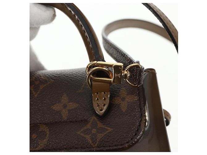 LOUIS VUITTON Zaino Hot Springs Monogram Vernis Khaki M54389 LV Auth BA5768V Cachi Monogramma - vista 22
