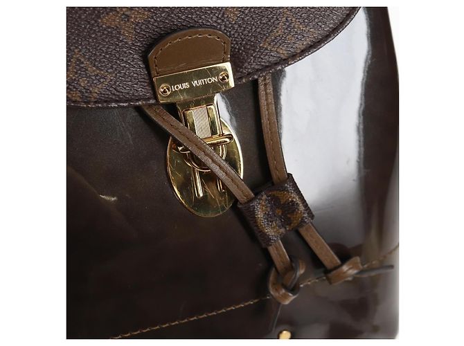 LOUIS VUITTON Zaino Hot Springs Monogram Vernis Khaki M54389 LV Auth BA5768V Cachi Monogramma - vista 23