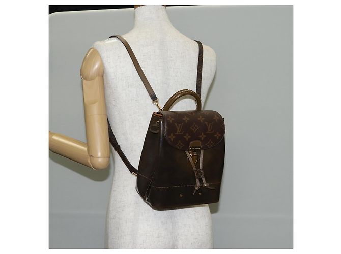 LOUIS VUITTON Zaino Hot Springs Monogram Vernis Khaki M54389 LV Auth BA5768V Cachi Monogramma - vista 29