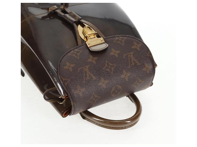 LOUIS VUITTON Zaino Hot Springs Monogram Vernis Khaki M54389 LV Auth BA5768V Cachi Monogramma - vista 7