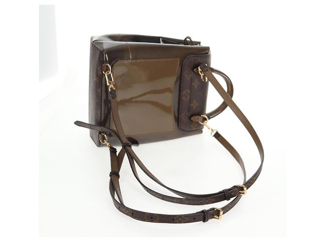 LOUIS VUITTON Zaino Hot Springs Monogram Vernis Khaki M54389 LV Auth BA5768V Cachi Monogramma - vista 9