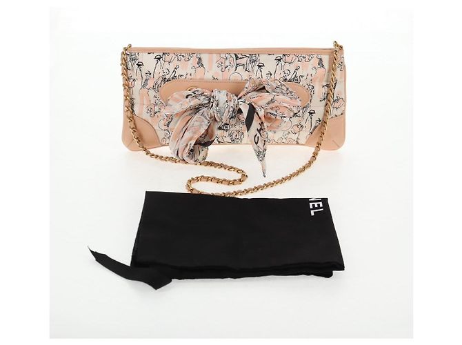 Borsa a spalla CHANEL con catena in seta rosa oro CC Auth 140122SAV D'oro - vista 12