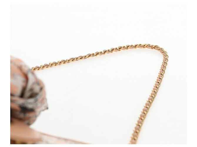 Borsa a spalla CHANEL con catena in seta rosa oro CC Auth 140122SAV D'oro - vista 14