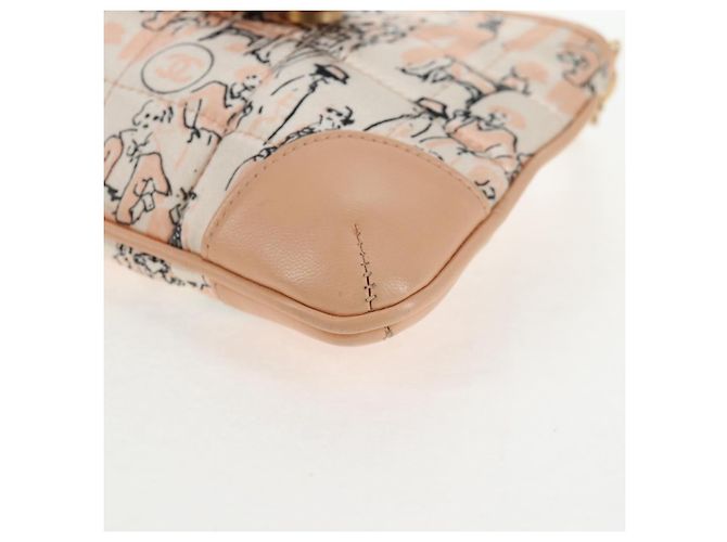 Borsa a spalla CHANEL con catena in seta rosa oro CC Auth 140122SAV D'oro - vista 16
