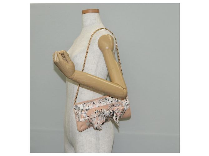 Borsa a spalla CHANEL con catena in seta rosa oro CC Auth 140122SAV D'oro - vista 27