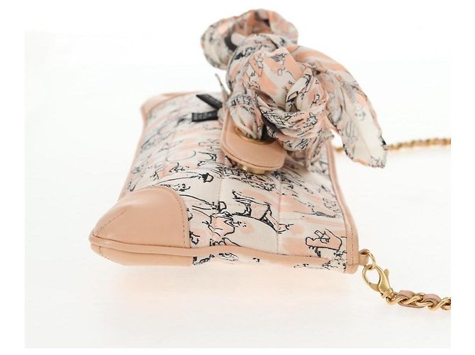 Borsa a spalla CHANEL con catena in seta rosa oro CC Auth 140122SAV D'oro - vista 4