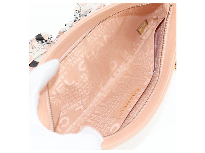 Borsa a spalla CHANEL con catena in seta rosa oro CC Auth 140122SAV D'oro - vista 9