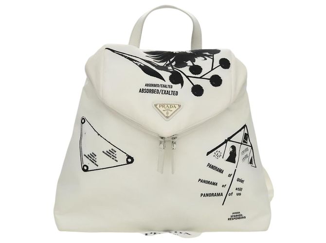 PRADA Backpack Nylon White Silver Auth 105813SAV Silvery - view 13