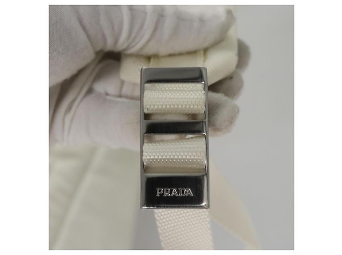 PRADA Backpack Nylon White Silver Auth 105813SAV Silvery - view 20