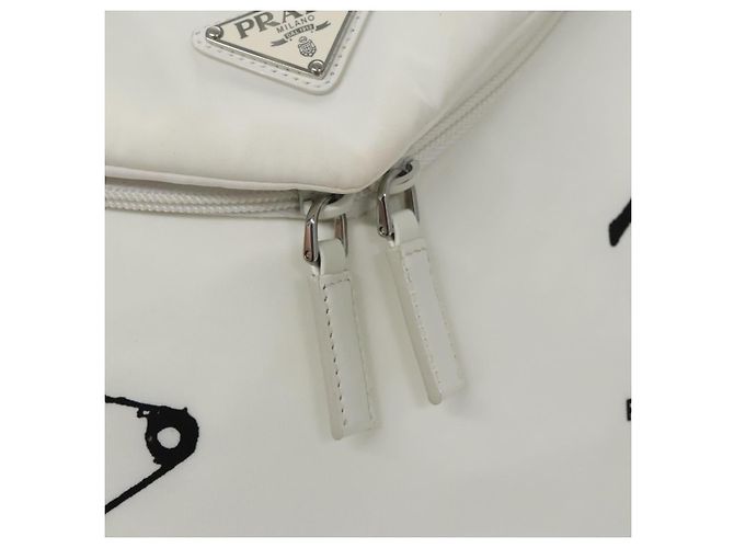PRADA Backpack Nylon White Silver Auth 105813SAV Silvery - view 22