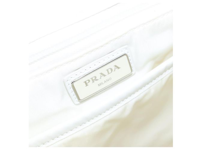 PRADA Backpack Nylon White Silver Auth 105813SAV Silvery - view 23