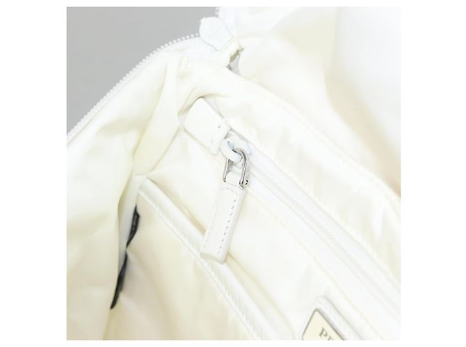 PRADA Backpack Nylon White Silver Auth 105813SAV Silvery - view 26