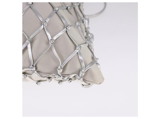 Borsa a Spalla con Catena PRADA Satin Argento Auth 108034SAV - vista 15