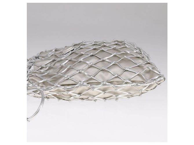 Borsa a Spalla con Catena PRADA Satin Argento Auth 108034SAV - vista 3