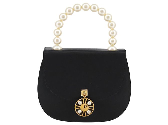 Céline Borsa a Mano CELINE Satin 2way Nera Auth 107980SM Nero - vista 13