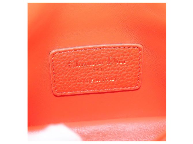 Borsa a spalla in pelle Caro Micro Chain Canage Christian Dior Arancione Auth 108920SAM - vista 19