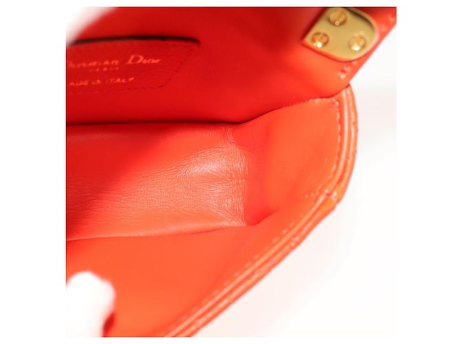 Borsa a spalla in pelle Caro Micro Chain Canage Christian Dior Arancione Auth 108920SAM - vista 20
