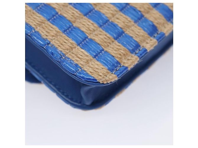 Borsa a Spalla con Catena CHANEL Raffia Blu CC Auth 115347SAM - vista 18