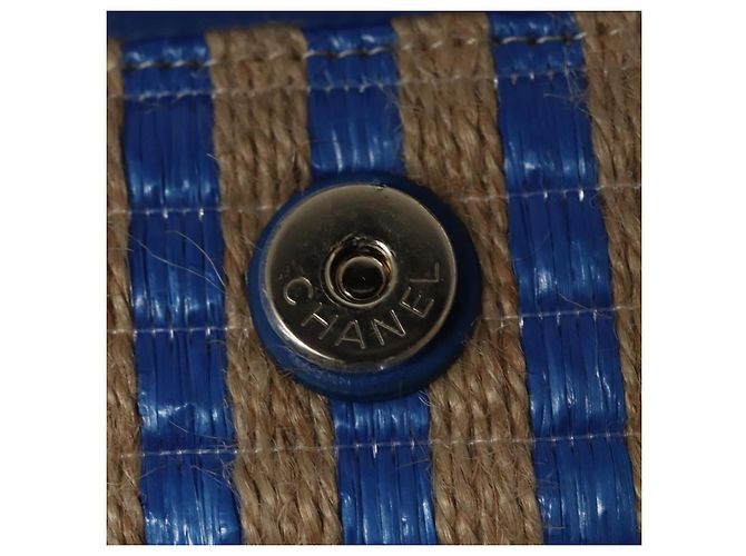 Borsa a Spalla con Catena CHANEL Raffia Blu CC Auth 115347SAM - vista 24