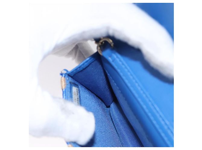 Borsa a Spalla con Catena CHANEL Raffia Blu CC Auth 115347SAM - vista 26