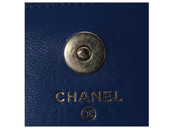 Borsa a Spalla con Catena CHANEL Raffia Blu CC Auth 115347SAM - vista 8