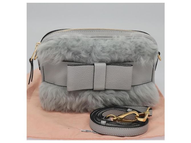 Borsa a Spalla Miu Miu Grigia Auth 115374SAM Marrone - vista 12