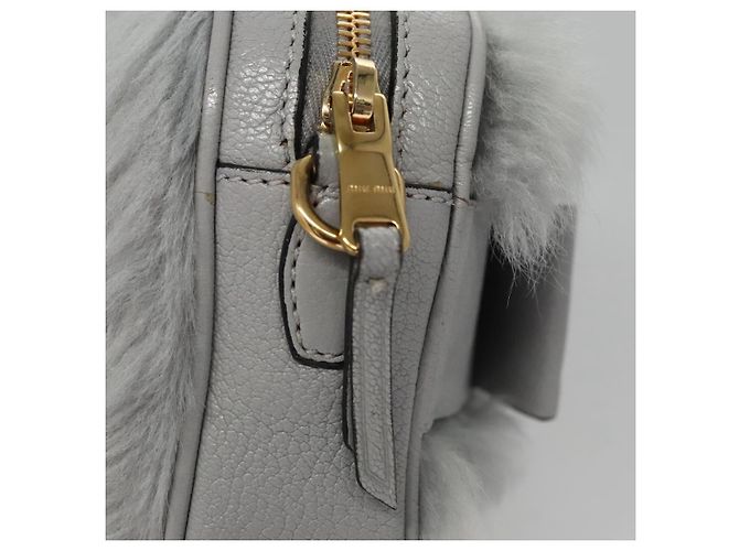 Borsa a Spalla Miu Miu Grigia Auth 115374SAM Marrone - vista 8