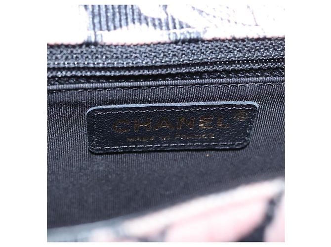 Bolsa de ombro CHANEL em corduroy rosa com corrente V Stitch, dourado, CC Auth 115032SM - vista 20
