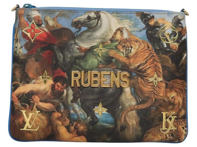 LOUIS VUITTON Pochette Plat Celty Koons Rubens M64617 LV Auth 115961SAM Multicolor - vista 13