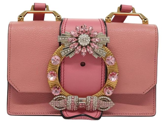 Borsa a Spalla Miu Miu in Pelle Rosa Oro Auth BD1584SAM D'oro - vista 13
