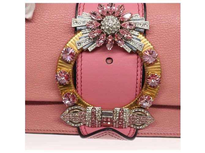 Borsa a Spalla Miu Miu in Pelle Rosa Oro Auth BD1584SAM D'oro - vista 19