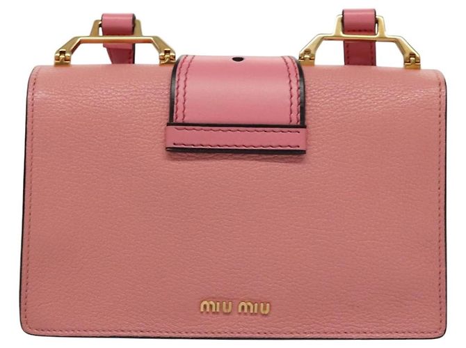 Borsa a Spalla Miu Miu in Pelle Rosa Oro Auth BD1584SAM D'oro - vista 2