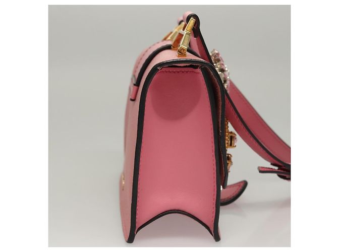 Borsa a Spalla Miu Miu in Pelle Rosa Oro Auth BD1584SAM D'oro - vista 4