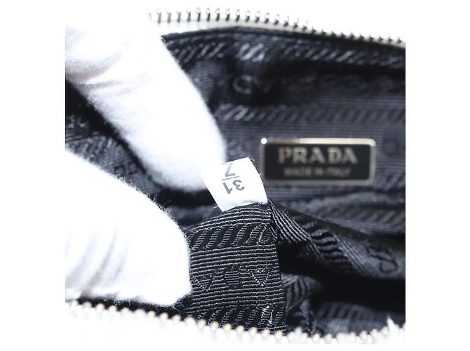 Borsa a Spalla PRADA Pile Bianco Argento Auth MX183SAM - vista 11