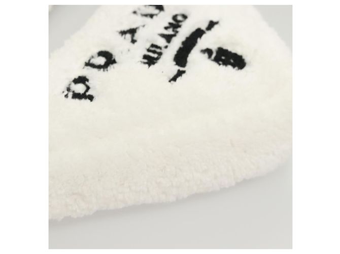 Borsa a Spalla PRADA Pile Bianco Argento Auth MX183SAM - vista 14