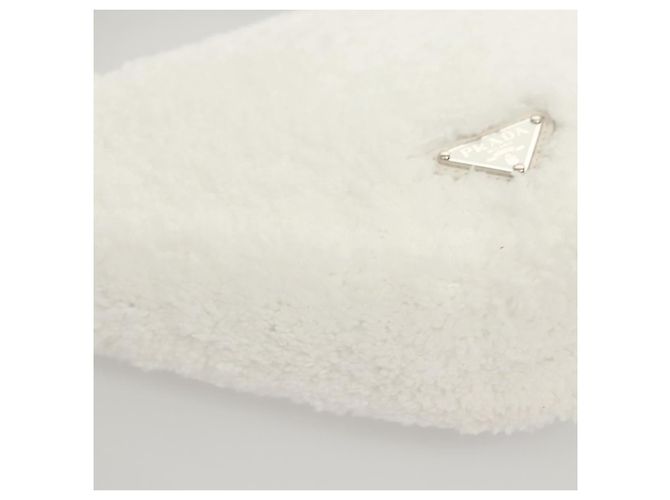 Borsa a Spalla PRADA Pile Bianco Argento Auth MX183SAM - vista 16
